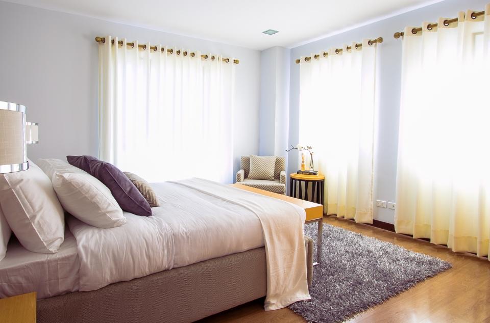 Spacious bedroom with light from two sides